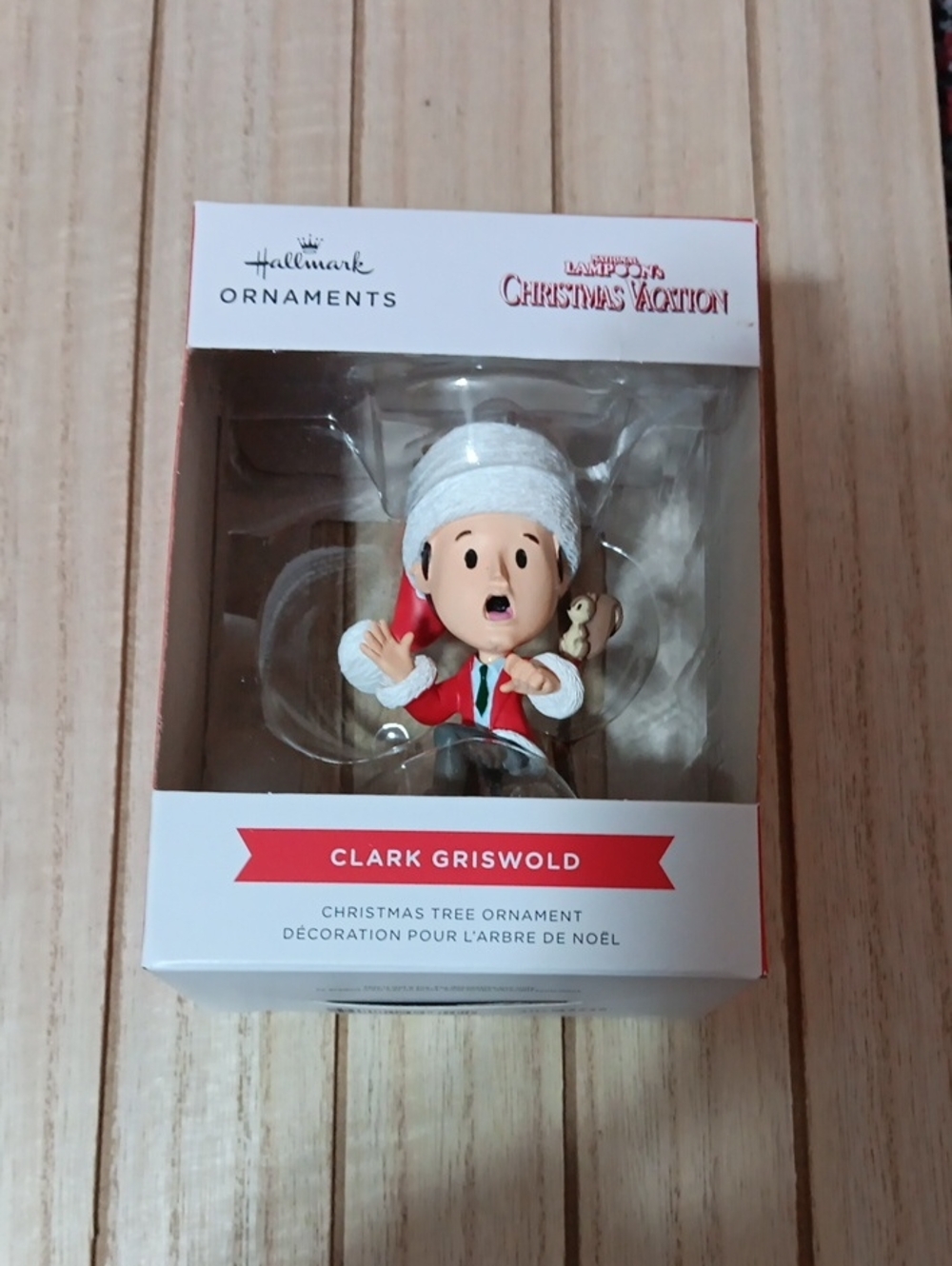 Hallmark Clark Griswold Red and White Ornament with Green Tie